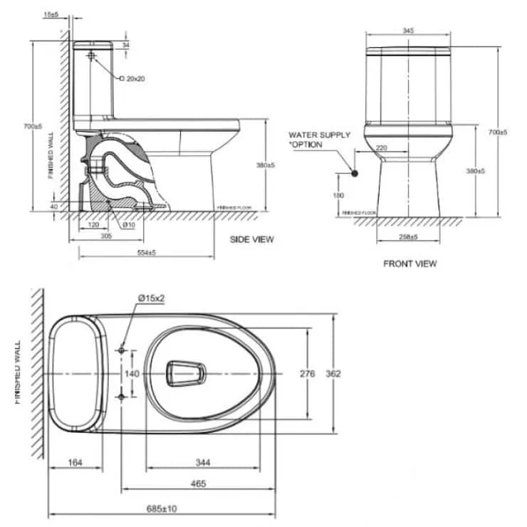 Bồn cầu American Standard 2045-WT dòng Cadet 1 khối