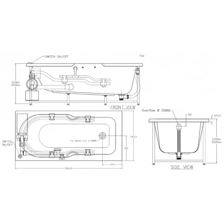 Tận hưởng sự tiện nghi với bồn tắm massage American Standard 7240100-WT