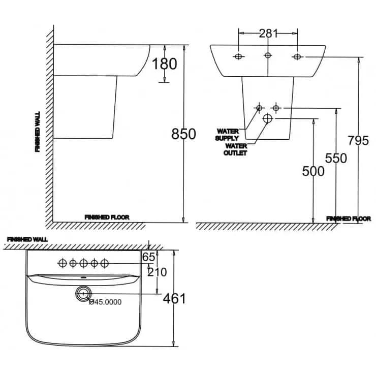 Lavabo treo tường American Standard WP-F712-F511