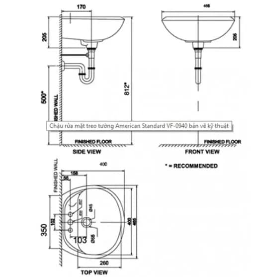 Chậu rửa American Standard VF-0940-1H dòng Gala