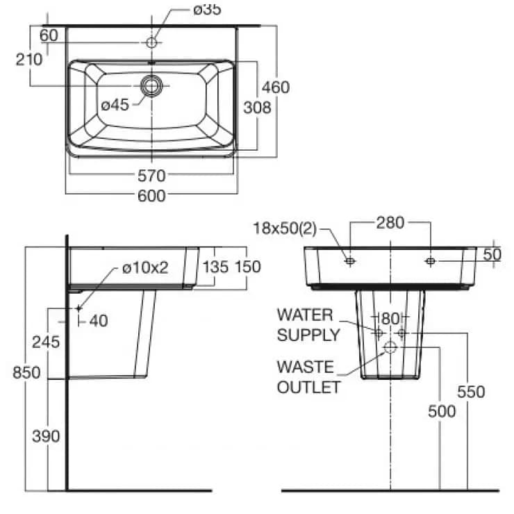 Lavabo American Standard 0707-WT dòng Acacia E