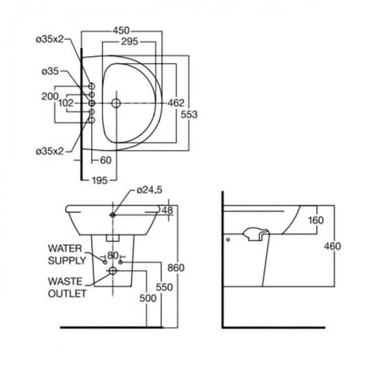 Lavabo American Standard 0712-WT-0953-WT