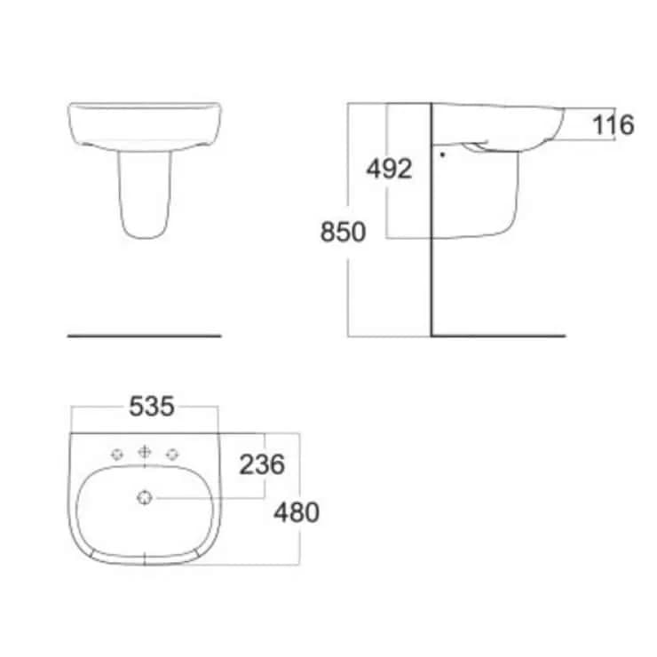 lavabo American Standard 0755-WT-0955-WT dòng Active