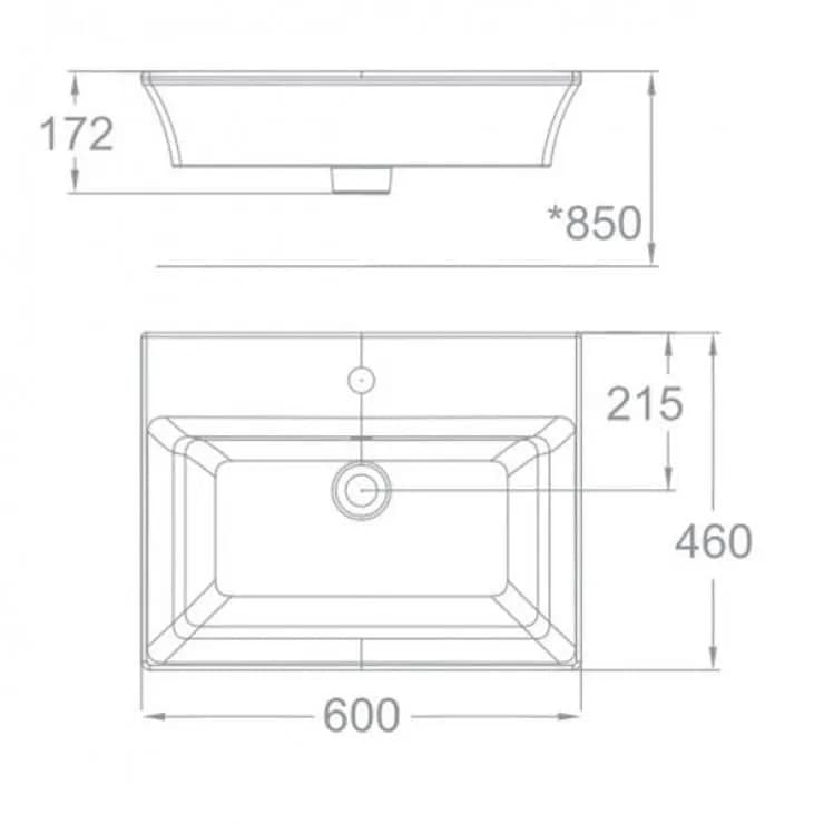 Chậu rửa mặt American Standard WP-F525 Kastello đặt bàn