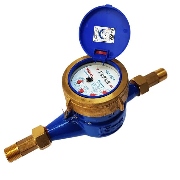 Đồng hồ đo nước Komax DN15 thân gang phi 21 kết nối ren