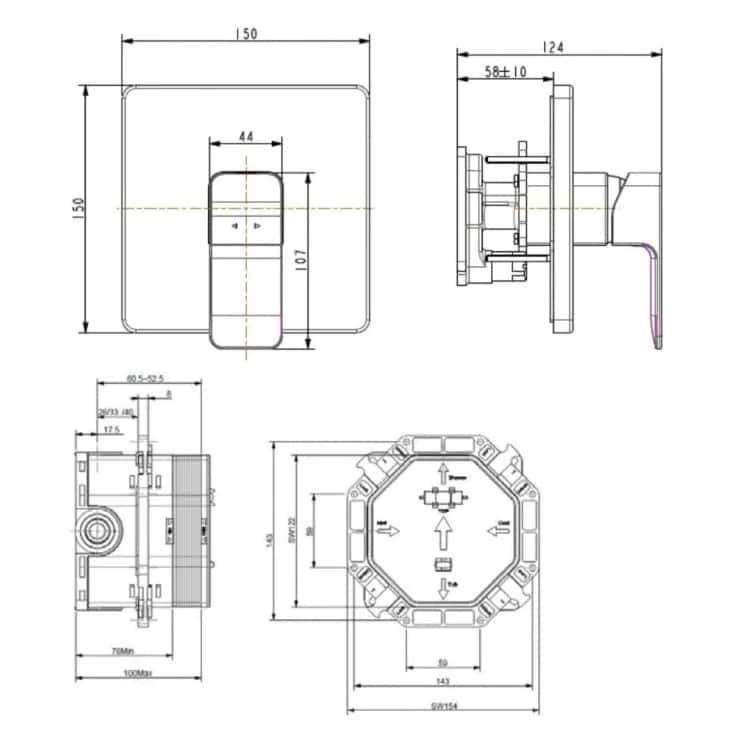 Van Điều Chỉnh American Standard WF-1322 Âm Tường Acacia Evolution