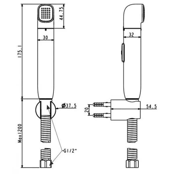 Vòi xịt DOUSTiX - Trắng American Standard WF-TS28W