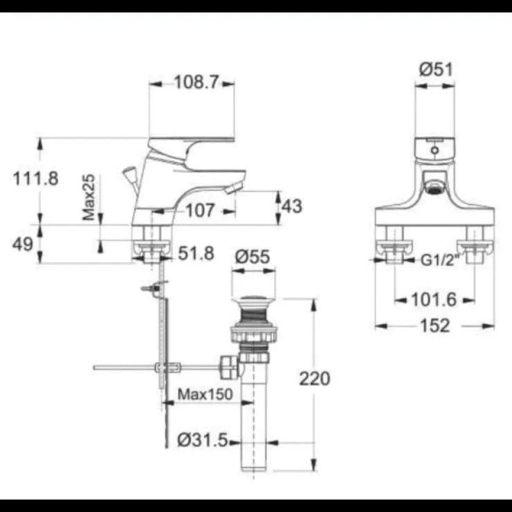 Vòi lavabo American Standard Concept WF-1401