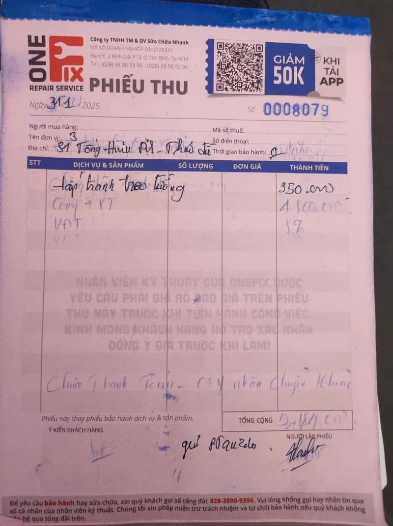 Trước sửa máy lạnh treo tường ONE FIX tại phường Thảo Điền, Thủ Đức — thợ An Bui Van