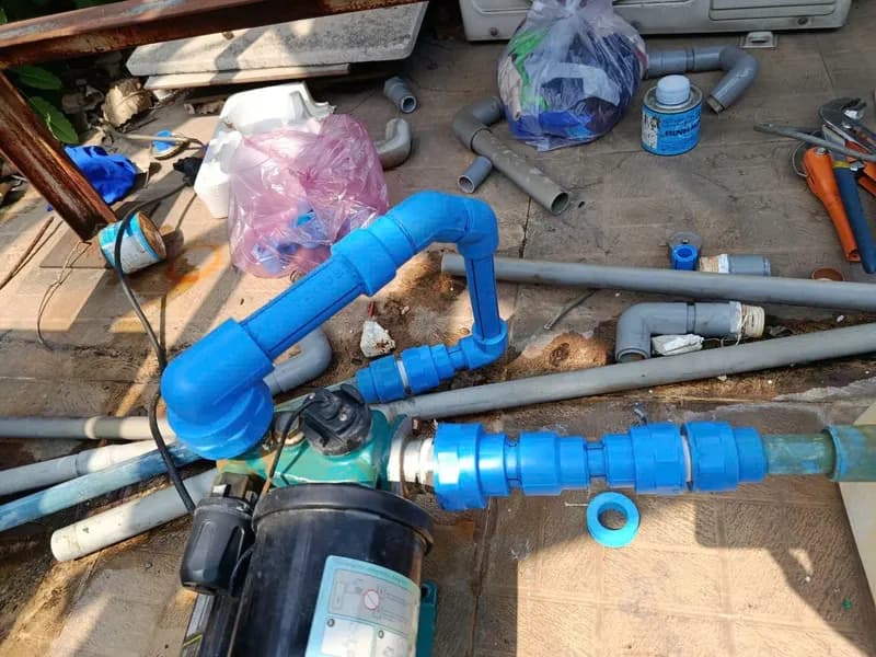 Sau khi hoàn thành sửa máy bơm nước và hệ thống ống nước PVC Bình Minh tại Tân Phú — thợ An Bui Van