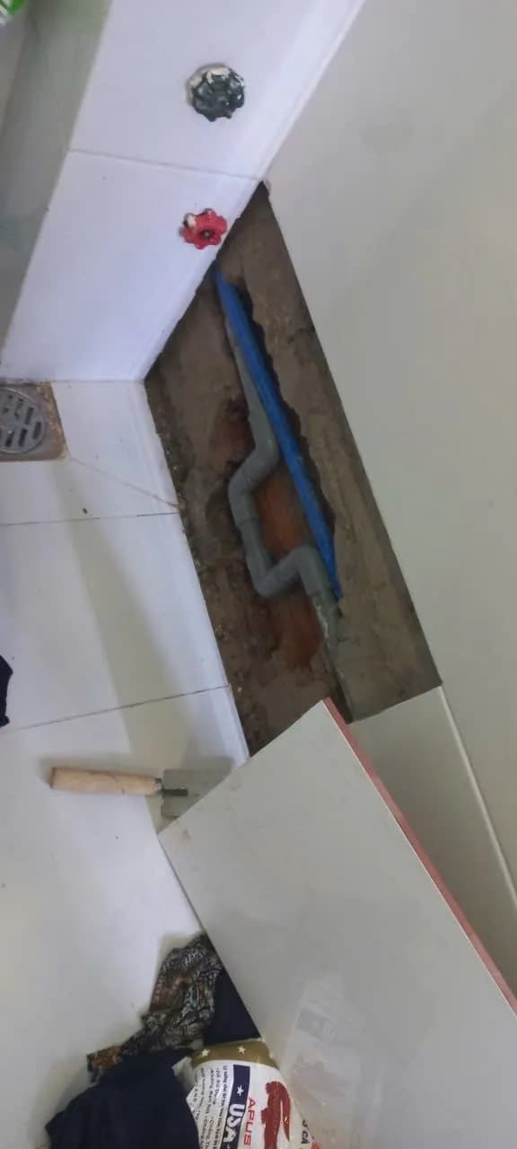 Sau khi sửa - Thấm Toilet Gò Vấp - Phát Hiện Ống Nước Âm Tường Bể Bằng Máy Dò