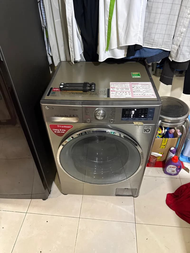 Sau khi sửa: Thay phuộc nhún và vệ sinh lồng máy giặt LG tại Gò Vấp