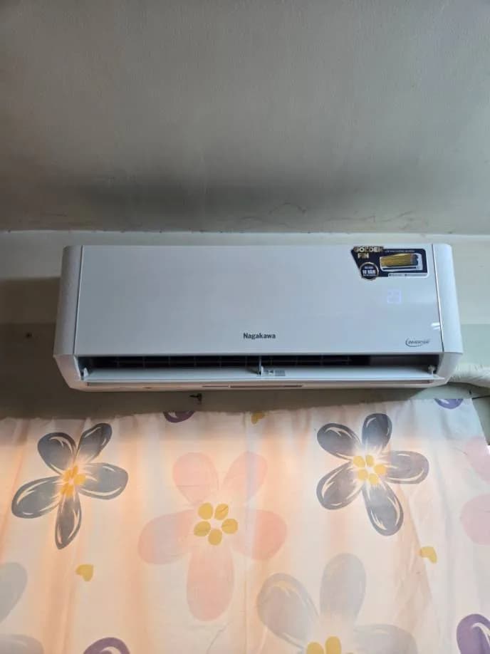 Sau khi hoàn thành sửa máy lạnh treo tường Nagakawa tại P.14 Q.11, Quận 11 — thợ Lê Hữu Lộc