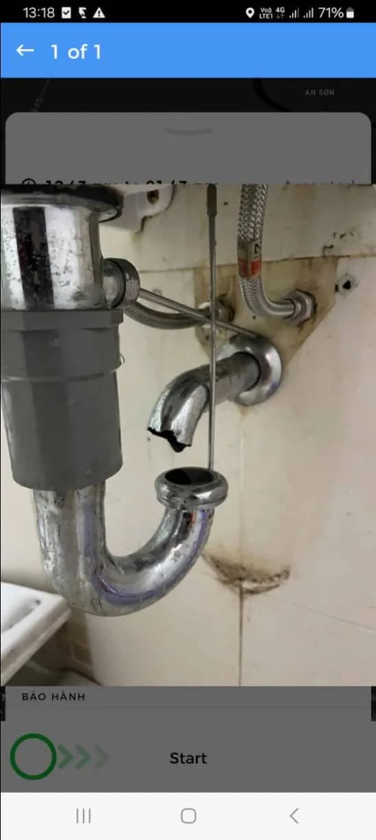 Trước khi sửa: Thay bộ xả lavabo inox 304 chống hôi tại Quận 1 tại P.HCM, Quận 1