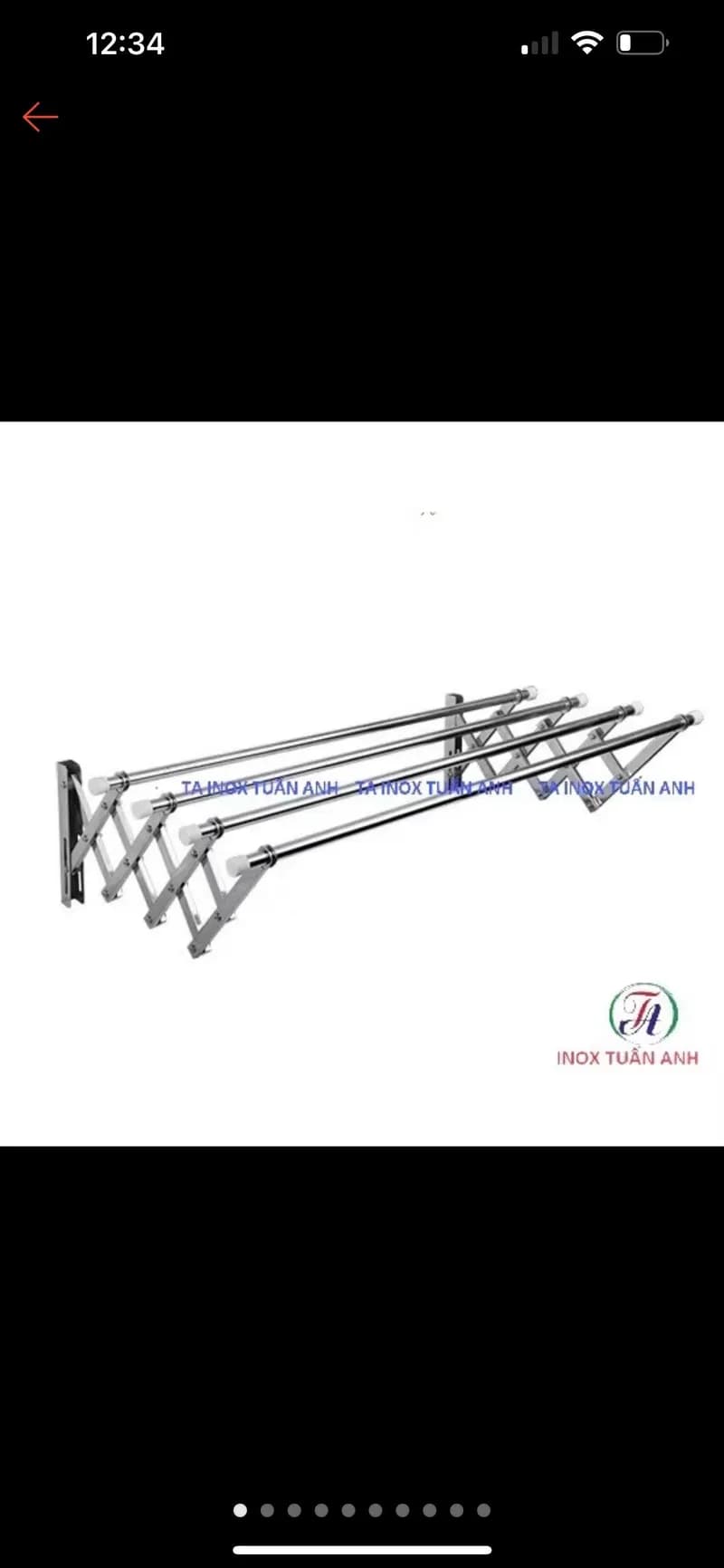 Trước sửa giàn phơi quần áo xếp gọn inox treo tường Inox Tuấn Anh tại P.BHHA, Bình Tân — thợ DƯƠNG OAI