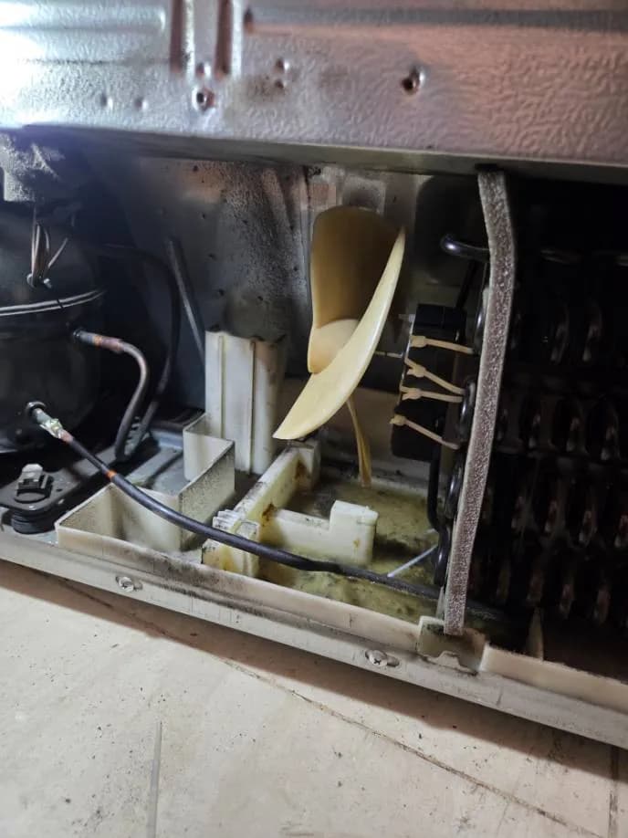 Trước khi sửa: Vệ sinh dàn nóng và sửa quạt tủ lạnh LG tại TPHCM tại TPHCM