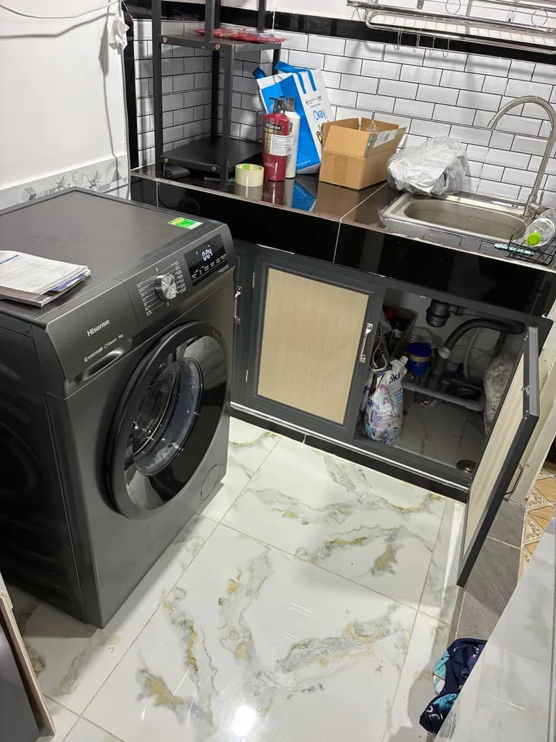 Sau khi hoàn thành sửa máy giặt cửa trước Hisense tại Quận 6 — thợ Dương Oai