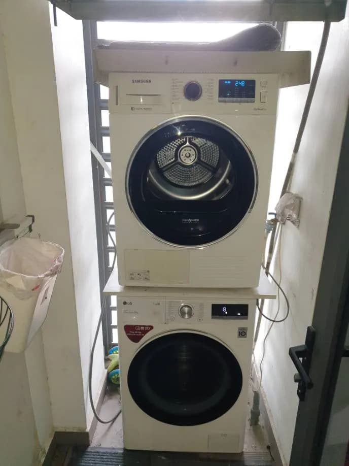 Sau khi hoàn thành sửa máy giặt cửa ngang và máy sấy Samsung, LG tại TPHCM — thợ Phan Chí Tâm