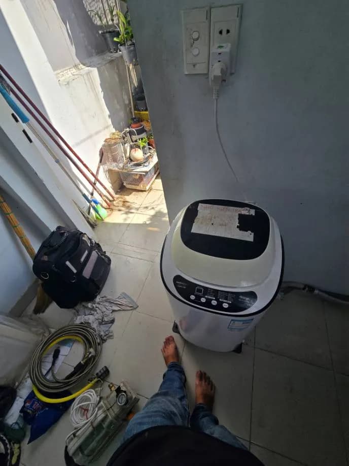 Trước sửa máy giặt cửa ngang LG tại TPHCM — thợ Lê Hữu Lộc