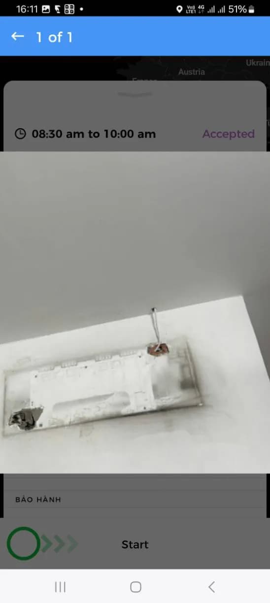 Trước sửa tường nhà Dulux tại Quận 12 — thợ Bùi Văn Bảo