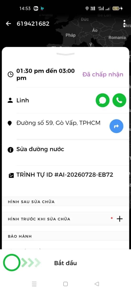 Trước sửa đường ống nước tại Gò Vấp — thợ Lê Đăng Tuấn