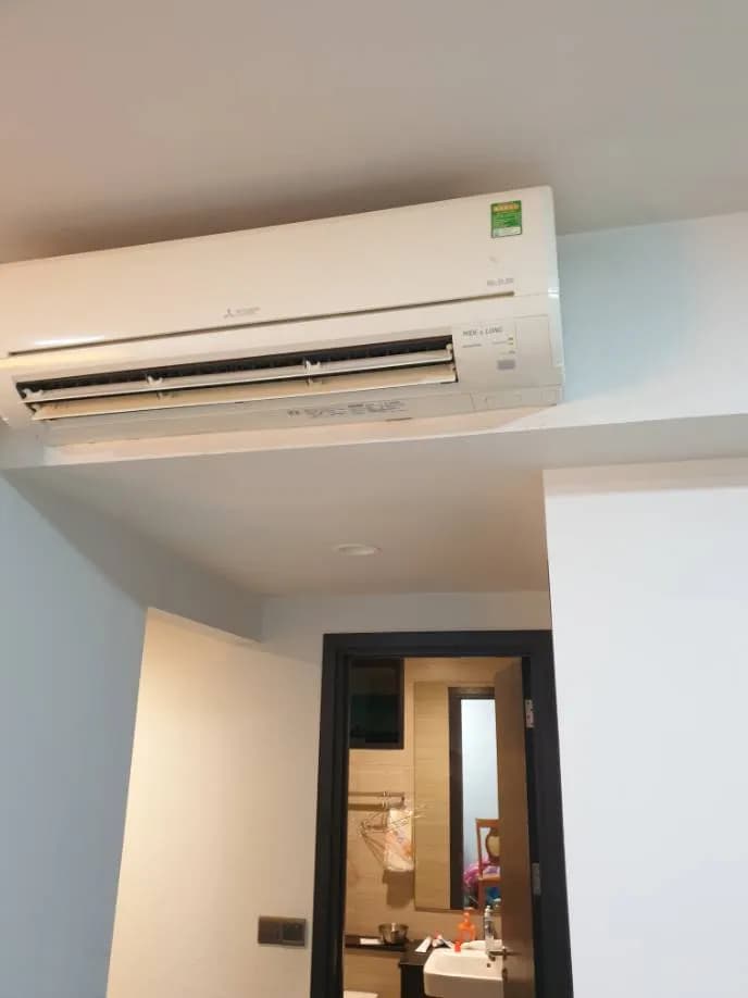 Trước sửa máy lạnh treo tường Mitsubishi tại Phường Thạnh Mỹ Lợi, Thủ Đức — thợ Phan Chí Tâm
