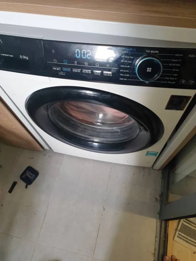 Sau khi hoàn thành sửa máy giặt cửa trước Aqua tại P.HCM, Thủ Đức — thợ Phan Chí Tâm