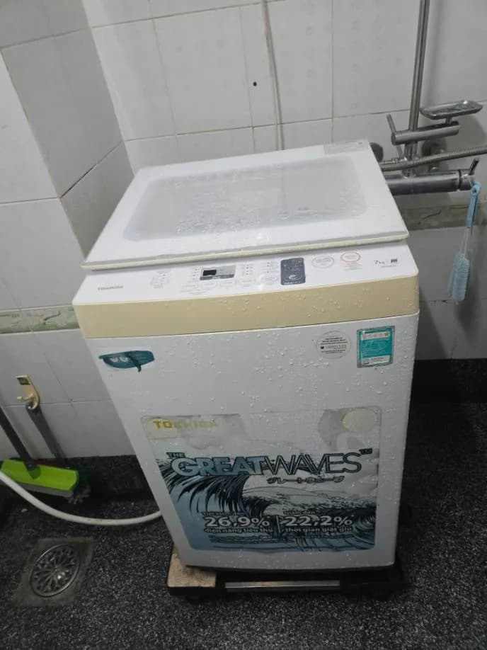 Trước sửa máy giặt cửa trên Toshiba tại Thủ Đức — thợ Lê Hữu Lộc