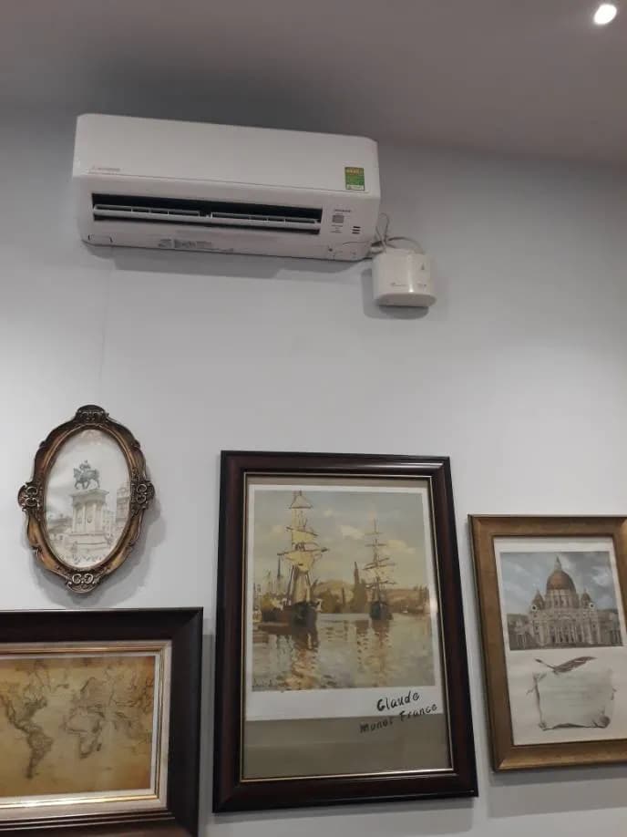 Sau khi hoàn thành sửa máy lạnh treo tường Mitsubishi tại Phường Bến Thành, Quận 1 — thợ Đặng Anh Huy
