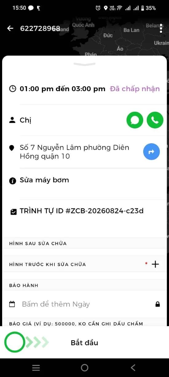 Trước sửa máy bơm tại phường Diên Hồng quận 10, Quận 10 — thợ Trương Công Việt Trân