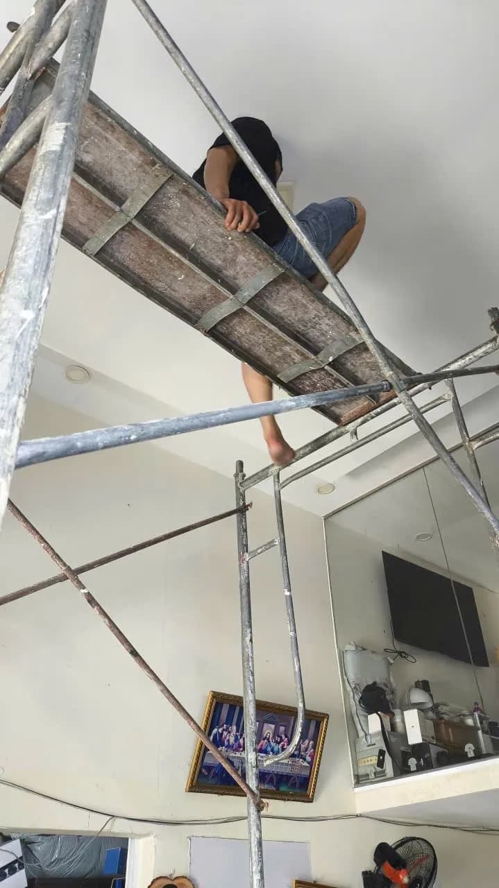 Trước sửa đèn LED âm trần tại Thủ Đức — thợ Bùi Văn An