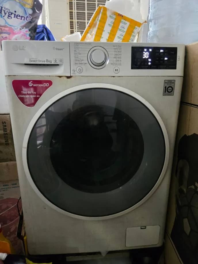 Sau khi hoàn thành sửa máy giặt cửa trước LG tại Bình Thạnh — thợ Lê Hữu Lộc