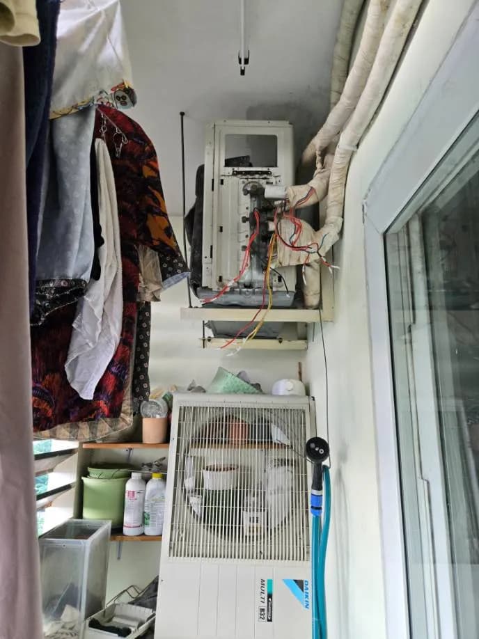 Trước sửa máy lạnh multi Daikin tại P.HCM, Bình Thạnh — thợ Lê Hữu Lộc