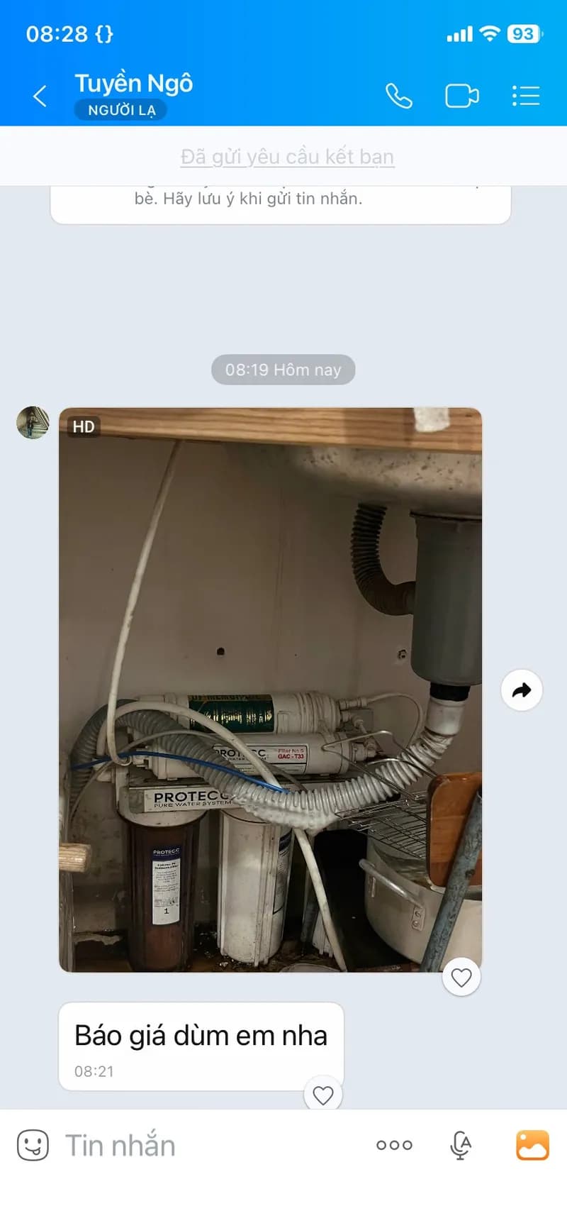 Trước sửa bồn rửa chén Protecc tại Quận 1 — thợ Trần Lào