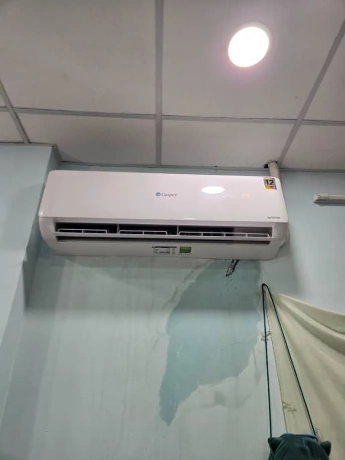 Sau khi hoàn thành sửa máy lạnh treo tường Casper tại Phường An Hội Tây, Gò Vấp — thợ Lê Hữu Lộc