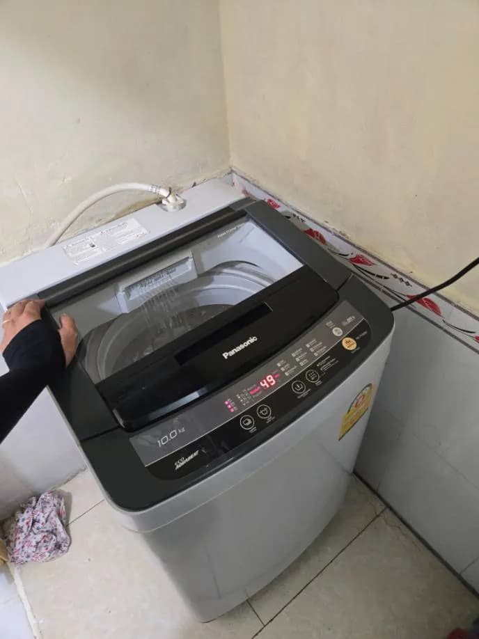Sau khi hoàn thành sửa máy giặt cửa trên Panasonic tại Phường 15, Tân Bình — thợ Lê Hữu Lộc