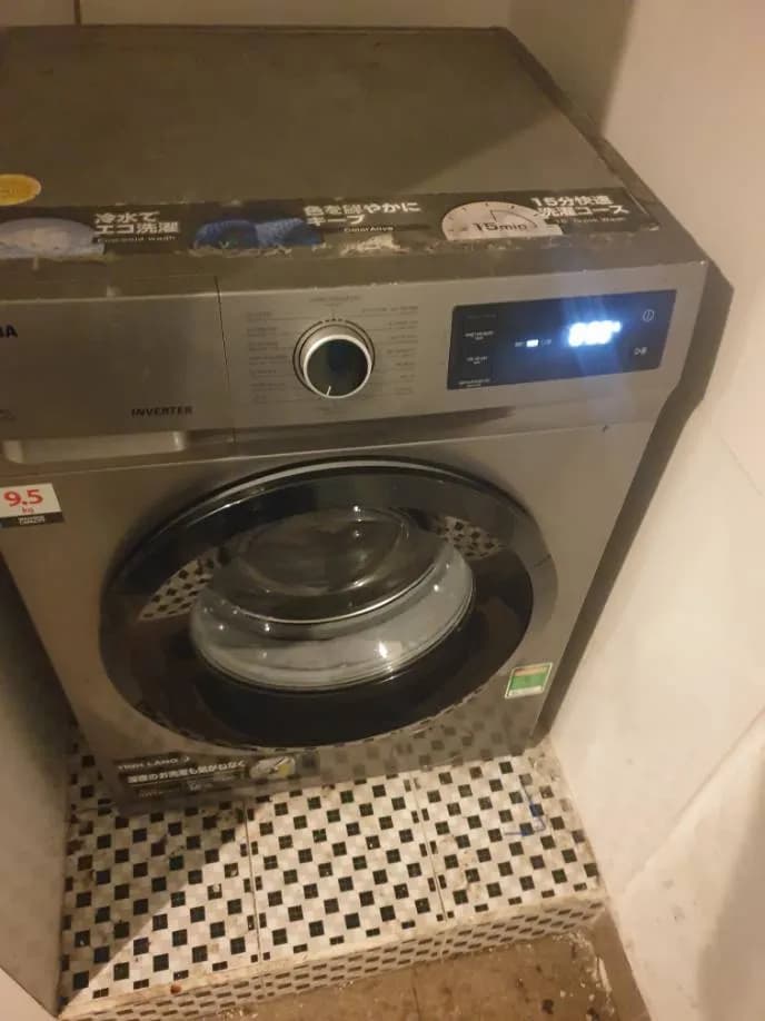 Sau khi hoàn thành sửa máy giặt cửa trước Toshiba tại Bình Thạnh — thợ Phan Chí Tâm