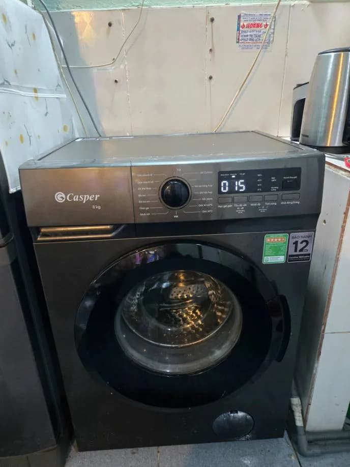 Sau khi hoàn thành sửa máy giặt cửa trước Casper tại P.HCM, Thủ Đức — thợ Lê Hữu Lộc