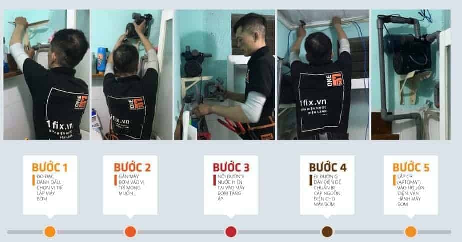 Lắp máy bơm tăng áp tại nhà