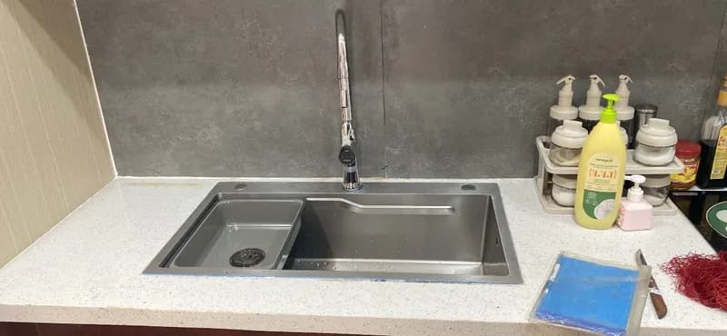 Trước sửa bồn rửa chén enzymed tại TPHCM — thợ Lê Hữu Lộc
