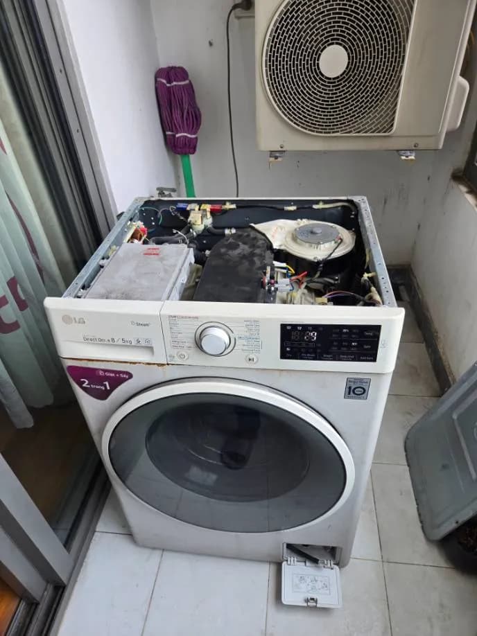 Sau khi hoàn thành sửa máy giặt lồng ngang LG tại Phú Nhuận — thợ Lê Hữu Lộc (5 sao)