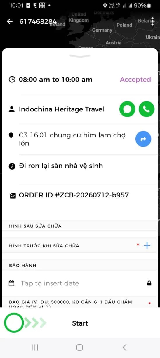 Trước sửa sàn nhà vệ sinh tại TPHCM — thợ Bùi Văn Bảo