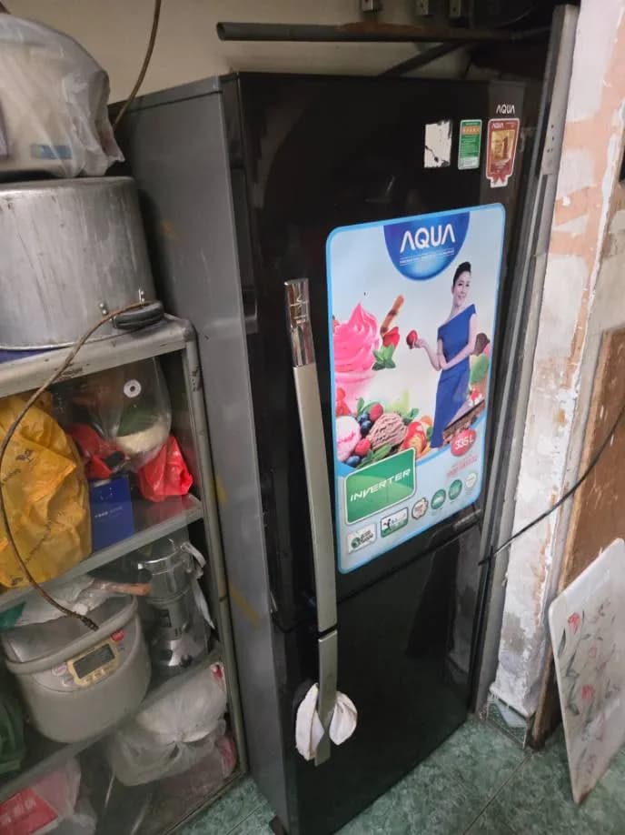 Trước sửa tủ lạnh AQUA tại Phường 7, Phú Nhuận — thợ Lê Hữu Lộc