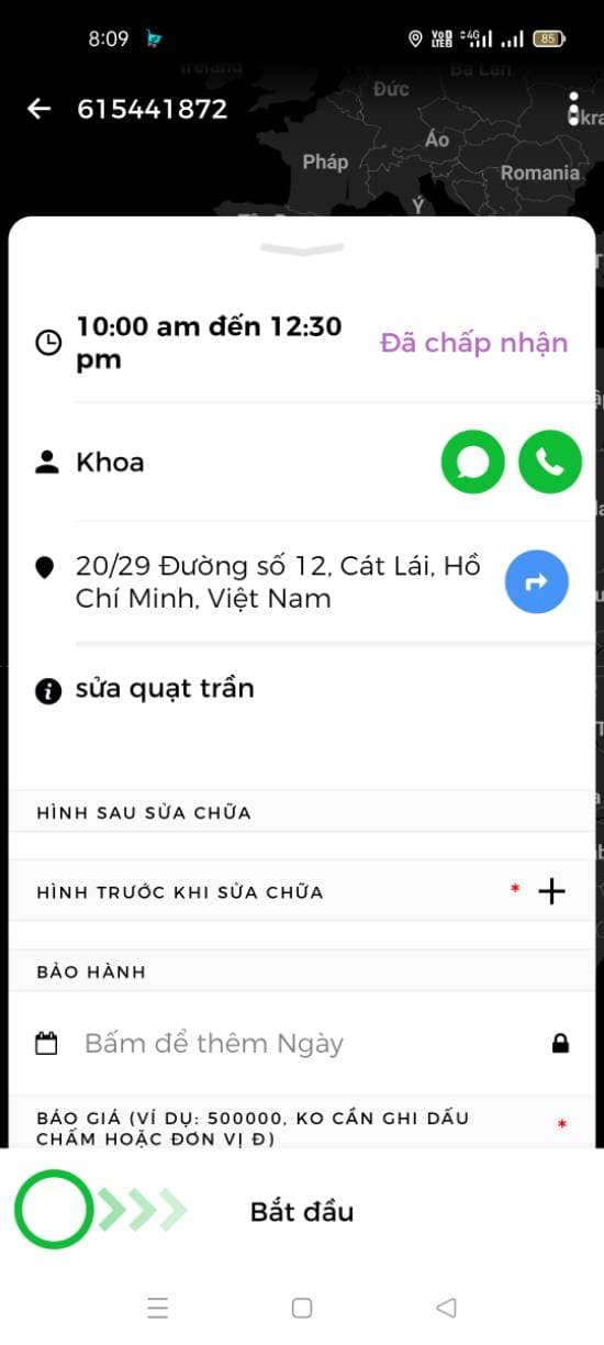 Trước sửa: sửa quạt trần tại TPHCM — thợ Lê Đăng Tuấn