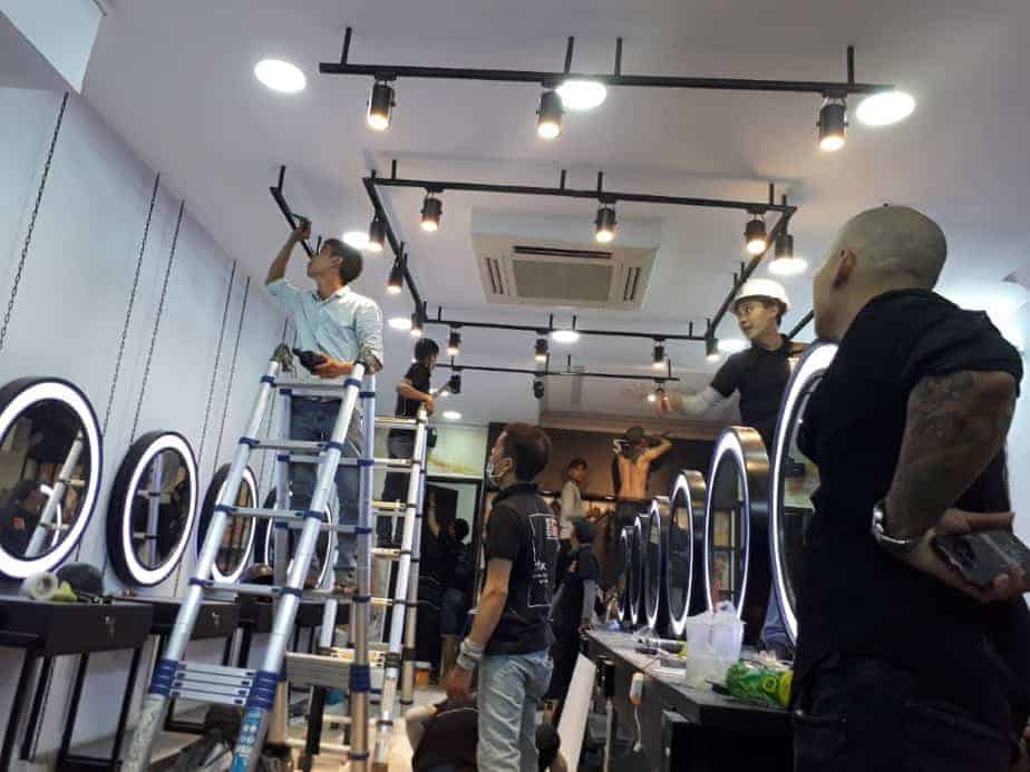 Thi công điện nước cho Salon tóc tiệm gội đầu 2