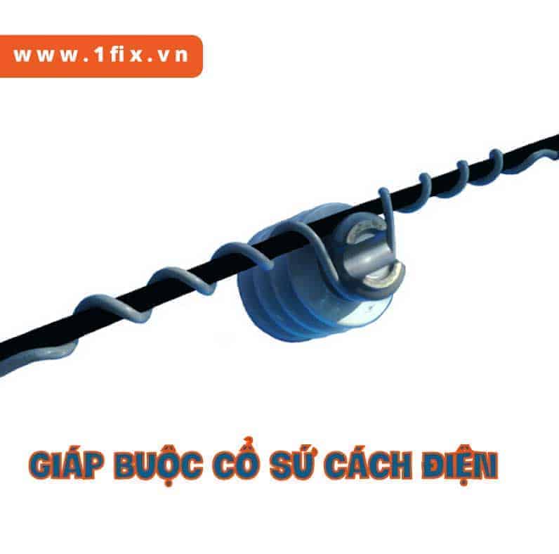 Giáp buộc dây cáp điện vào puli sứ cách điện