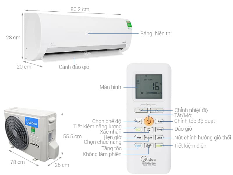 Hướng dẫn sử dụng điều hòa Midea và vệ sinh máy lạnh Midea