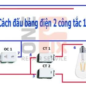 cach dau bang dien 2 cong tac 1 o cam