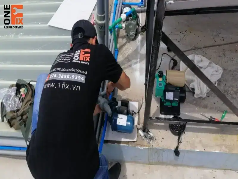 Thợ Sửa Máy Bơm Nước tại quận Bình Tân TPHCM 22 Dịch vụ sửa máy bơm nước Bình Tân 1FIX cam kết sử dụng linh kiện, thiết bị chính hãng