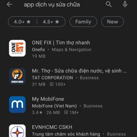 App dịch vụ sửa chữa